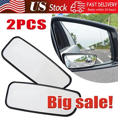 2x 360° Stick on Rear View Auxiliary Blind Spot Mirror Wide Angle Car Truck SUV - Image 1 of 4