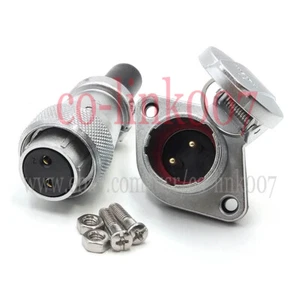 WEIPU WS20 2Pin Industrial Connector Aviation Plug Socket, Flange Panel Mount - Picture 1 of 8