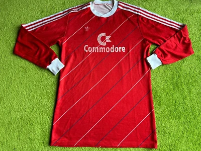 Trikot Shirt Jersey Bayern München Commodore rot 1985 1986 Adidas Vintage Gr. L - Bild 1 von 4