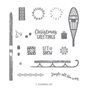 Stampin Up Alpine Adventure Set of 17 Photopolymer Cling Stamps - NIP - Picture 1 of 1