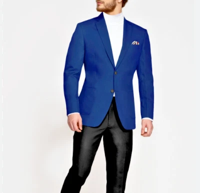 2024 RYAN SEACHREST Bright Navy Blue Sport Coat Suit Blazer 42R Wool - Image 1 of 4