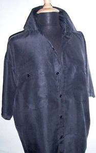 Camicia di seta di design/anche per donna, mezza manica, antracite L (anzi 48) - Foto 1 di 3