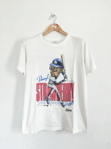 Vintage Darryl Strawberry Caricatur 90's T-shirt MLB Baseball LA Dodgers Cover