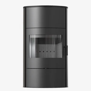 Kratki Kaminofen aus Stahl AB/S/2/ROLLO Hoch Ø 150 10 kW BK schwarz mit Türfeder - Bild 1 von 9