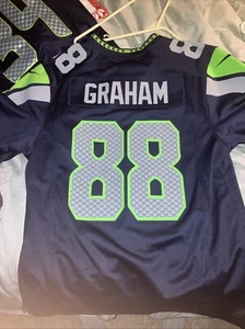 NIKE On Field  Seattle Seahawks #88 Jimmy Graham Blue Jersey SZ M - Picture 1 of 4