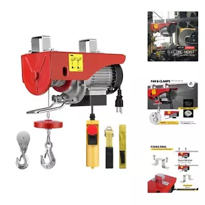 Electric Hoist, 110V 440 Lbs Winch with Remote Control, Zinc-Plated Steel Wir... - Picture 1 of 8
