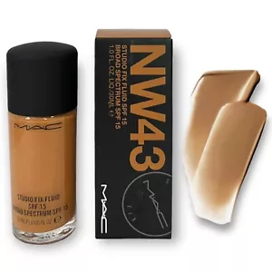 Mac Studio Fix Fluid Foundation SPF 15 NW43 Neutral Warm Brick Beige Matte - Picture 1 of 12