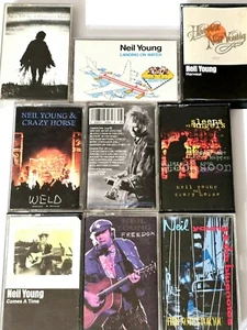 NEIL YOUNG 9 CASSETTE TAPE LOT CRAZY HORSE HARVEST MOON WELD ROCK BLUES PSYCH - Picture 1 of 23