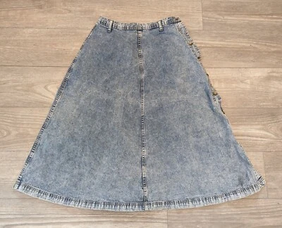 Vestido Falda Botón Denim Cherokee De Colección Para Mujer 14 Country Western Algodón Hecho en EE. UU. Foto 1 de 4