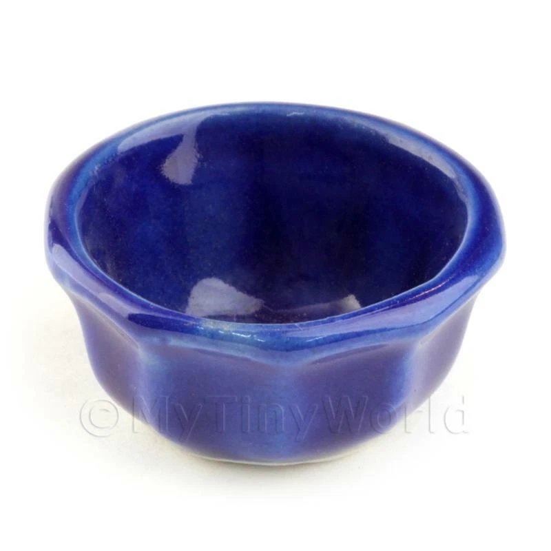 Casa Delle Bambole Miniatura Fatto a Mano Blu Scuro Grande Ciotola - Immagine 1 di 1