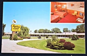 Tarjeta postal Hawkeye Lodge Motel Iowa City IA PC sin usar alrededor de la década de 1960 - Imagen 1 de 1
