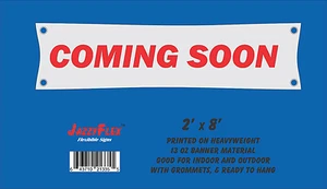PRÓXIMAMENTE - Letrero de bandera desde $19.90 y envío gratuito - 1.5'x6' o 2'x8' - Imagen 1 de 3