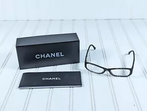 Chanel 3171-B c1177 Monturas rectangulares de encaje negro 53-16-135 en caja - Imagen 1 de 8