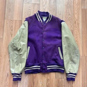 vintage wool varsity jacket purple - Picture 1 of 21