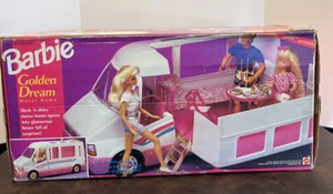 Barbie Golden Dream Autocaravana Vintage 1993 Blanco Cámper Mattel Juguetes De Colección - Imagen 1 de 10
