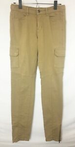 Comptoir Des Cotonniers Women's Skinny Tan Cargo Pants! 6 Pkt. Zip Ends. Sz 6 US