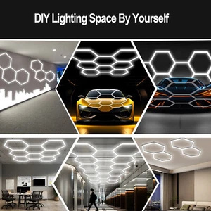 8 Hexagonal Honeycomb Lighting LED Garage Retail Car Showroom Customized - Picture 1 of 8