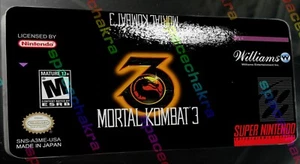 Mortal Kombat 3 MK3 SNES Ersatz Etikett höchste Qualität glänzend Vinyl Aufkleber - Bild 1 von 1