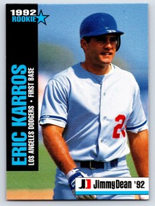 1992 Jimmy Dean Eric Karros #4 Rookie Stars Los Angeles Dodgers Rookie RC