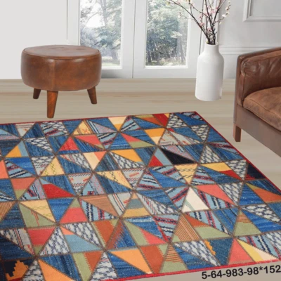 Modern Floor Carpet Mat Rug Handmade Persian Kilim Patchwork Rug Area 5-64 - Image 1 of 4