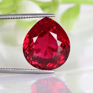 Natural Red Ruby Pear Cut 15.Carat Loose Gemstone For Jewelry Making - Picture 1 of 3