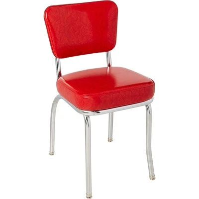 Silla de comedor Richardson con asiento de caja de 2" rojo hielo agrietado Foto 1 de 4