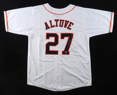 Jose Altuve Signed Houston Astros Custom 2017 A.L. MVP Jersey (Beckett) 2nd Base - Image 1 of 4