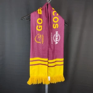 Brisbane Broncos NRL Supporter Scarf Maroon Gold Fringe NRMA Rugby League Fan - Picture 1 of 6