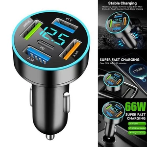 4 USB + 1PD Voiture Charge Rapide 66W Voiture Chargeur Rapide Charge Rapide Haut - Photo 1 sur 12