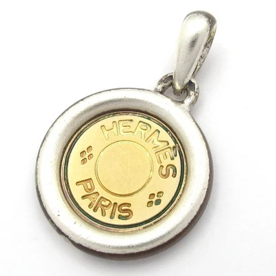 Auténtico HERMES Selle - Cabeza colgante de herrajes de oro y plata Foto 1 de 4