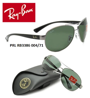 Ray-Ban RB3386-004/71 Oversized Pilotenbrille Gunmetal-Schwarz/Grün Klassiker - Bild 1 von 4
