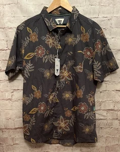 Vissla Hemd Medium Knopfleiste grau geblümt Hawaii leicht NEU - Bild 1 von 7