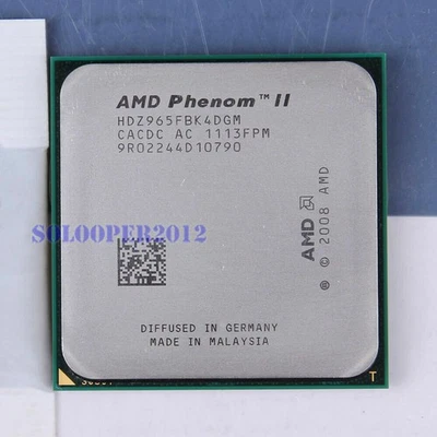 AMD Phenom II X4 965 CPU HDZ965FBK4DGM 3.4 GHz 667 MHz Processor Socket AM3 - Image 1 of 2