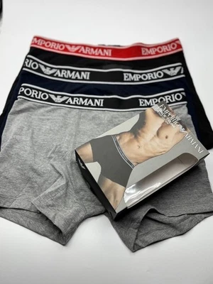 Emporio Armani Men’s 3 Pack Cotton Stretch Trunks  Boxer Briefs Underwear  M-XL - Image 1 of 4
