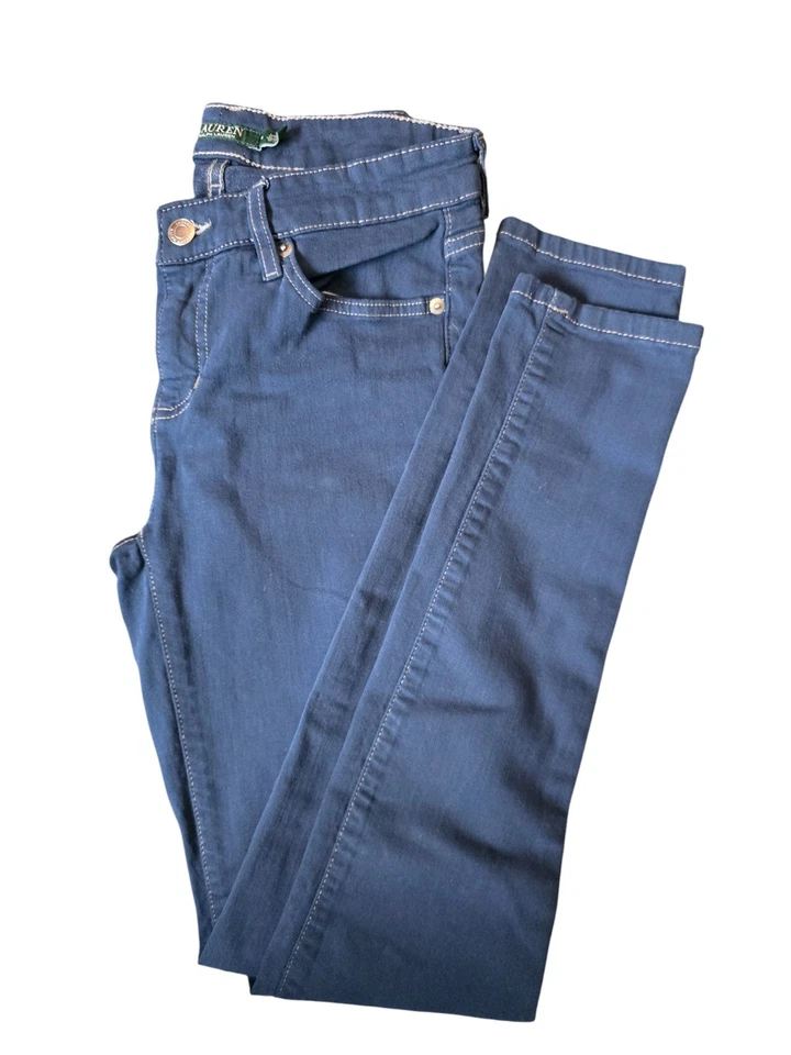 Lauren Ralph Lauren Womens Size 8 Skinny Jeans Dark Blue Stretch Denim - Image 1 of 4
