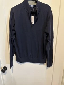 Suéter Cutter & Buck Para Hombre Grande Azul Marino 1/4 Cremallera Nuevo Con Etiquetas - Imagen 1 de 4
