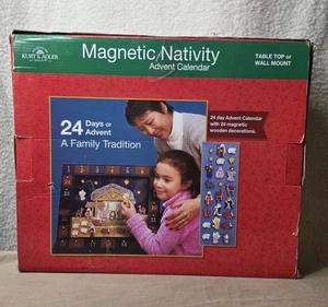 Kurt Adler Wood Magnetic Nativity 24 Day Christmas Advent Calendar Table / Wall - Picture 1 of 5