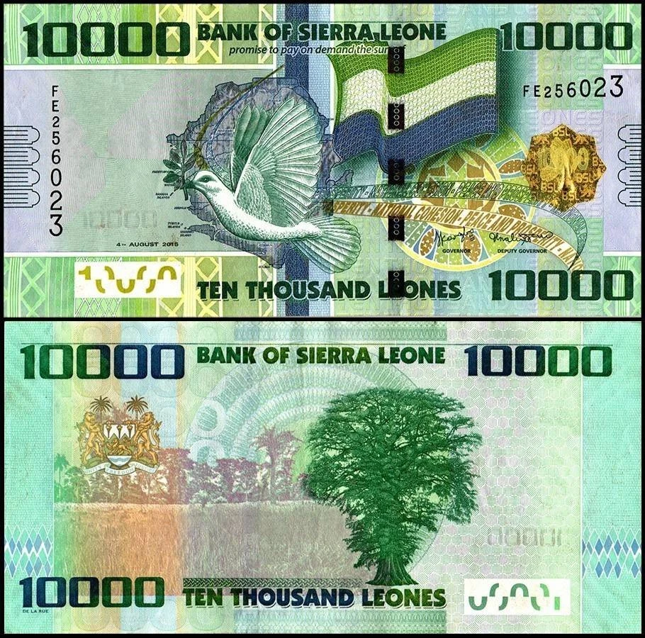 Sierra Leone 10000 Leones, 2010-2021, P-33, Used - Image 1 of 1