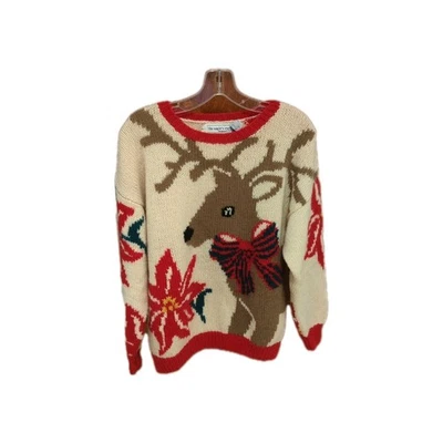 Vintage The Eagle's Eye Holiday Sweater Hand Knit Shetland Wool Mohair Sz Large  - Image 1 of 4