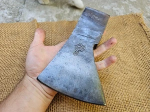 GROSSER "J. WIEBELHAUS & CO" DEUTSCHER VINTAGE ANTIKER AXTKOPF BUSHCRAFT BEIL - Bild 1 von 13