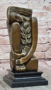 RESUMEN ART DECO. ESCULTURA DE BRONCE MACIZO S.DALÍ BASE DE MÁRMOL FIGURA MODERNA GRANDE - Imagen 1 de 10