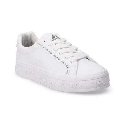NEW Nautica Adelia Womens White Lace Up Lifestyle Sneakers Shoes Size 9.5 - Image 1 of 4
