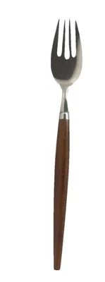 1 Vintage MCM 7" Stainless Fork w/Teak Handle Made in Holland-Replacement - Image 1 of 4