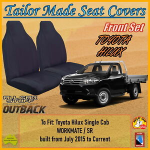 Canvas Seat Covers for Toyota Hilux Single Cab (Workmate/SR): 10/2015 to Current