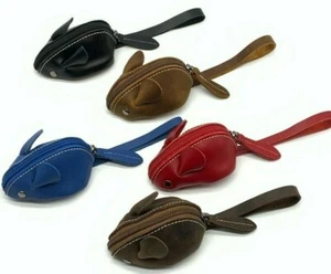 Genuine Cute Soft Leather 3D Mouse Coin Wallet Change Purse with Zipper - Picture 1 of 31