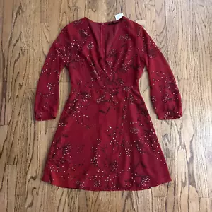Madewell Hazelwood Size 2 Wrap Front Short Dress in Windswept Floral Red - Picture 1 of 14