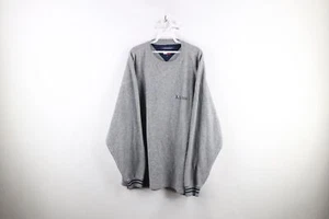 Vintage 90er Tommy Hilfiger Herren XL Distressed Spell Out Fleece Rundhalsausschnitt Sweatshirt - Bild 1 von 8