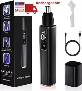 Ear and Nose Hair Trimmer with LED Display, USB Rechargeable Nose Trimmer - Picture 1 of 8