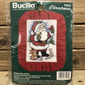 Bucilla Gallery of Stitches Cross Stitch Kit Christmas WOODLAND SANTA 33203 NEW - Picture 1 of 3
