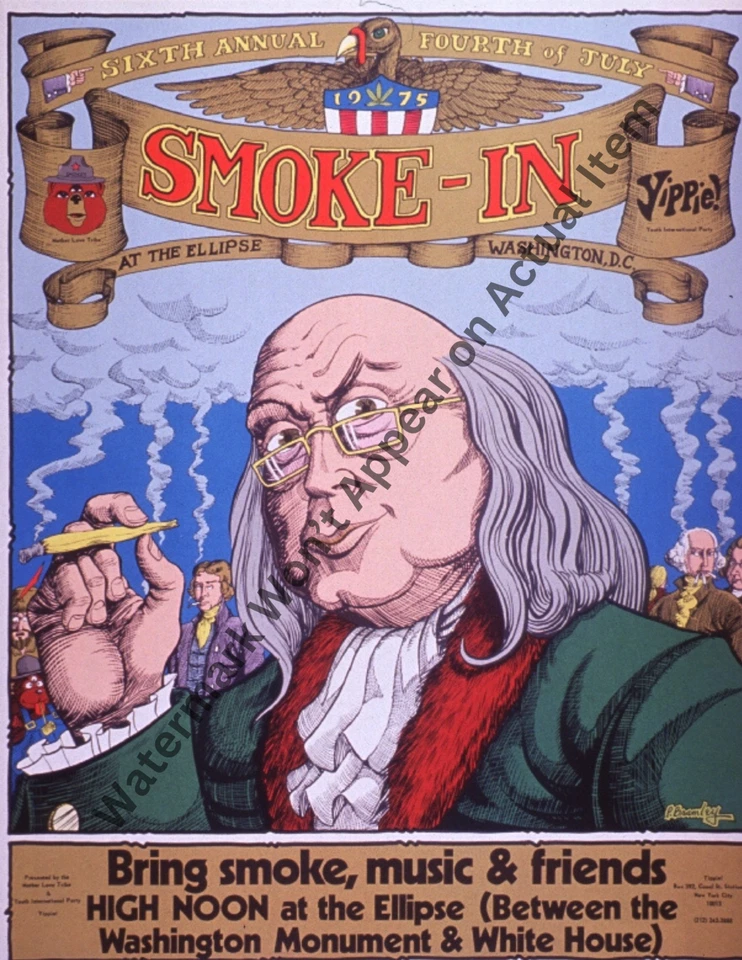 Washington D.C. Weed Smoke-In Advertising Poster VTG Photographic Print 8.5x11" - Image 1 of 1